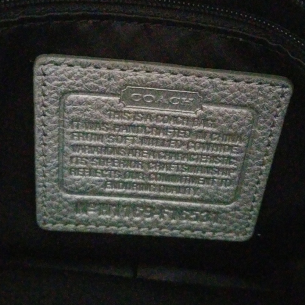 Coach Vtg Silver Leather Carryall Bag - Picture 3 of 8